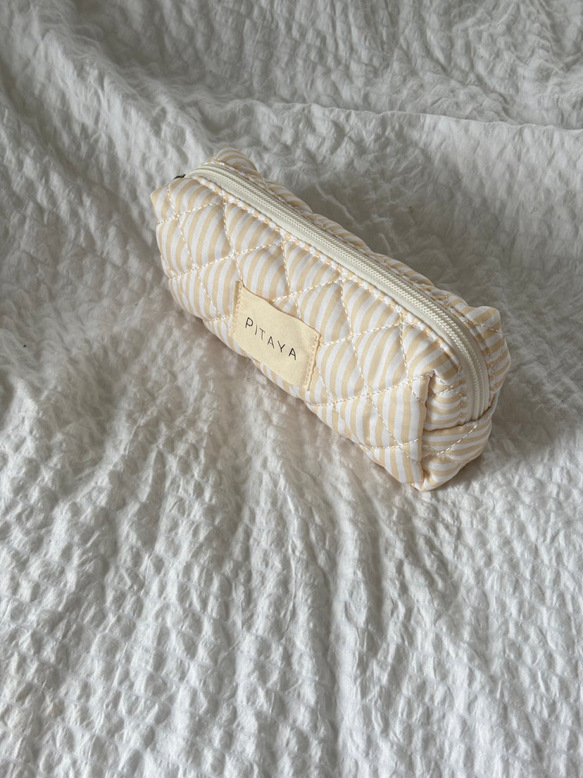 Small Makeup Bag - Yellow Stripe