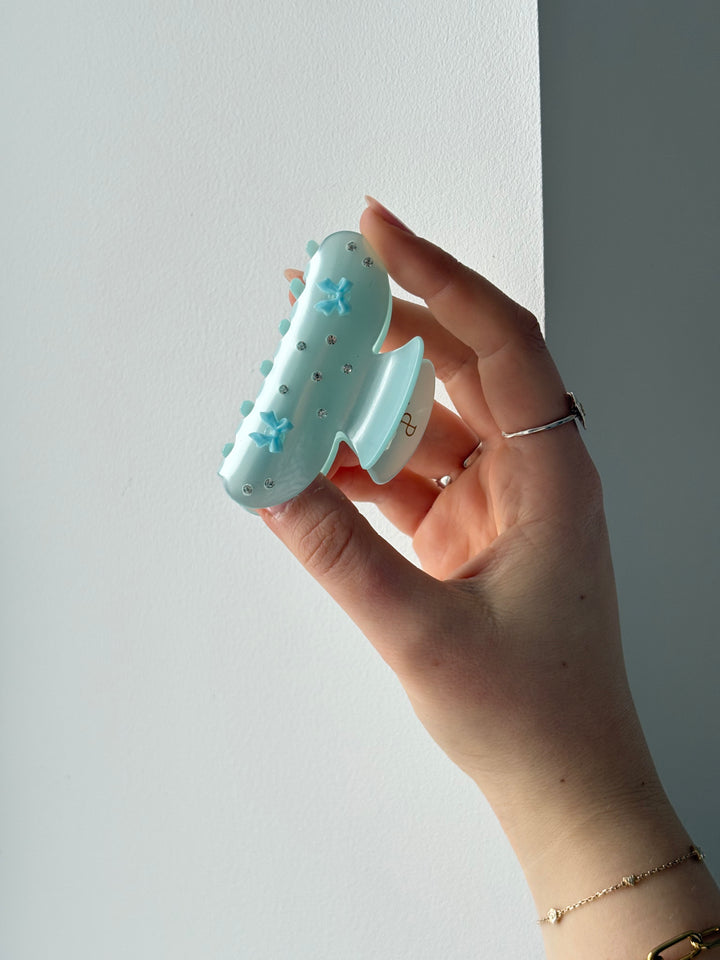 Rosa Bow Hairclip - Blue