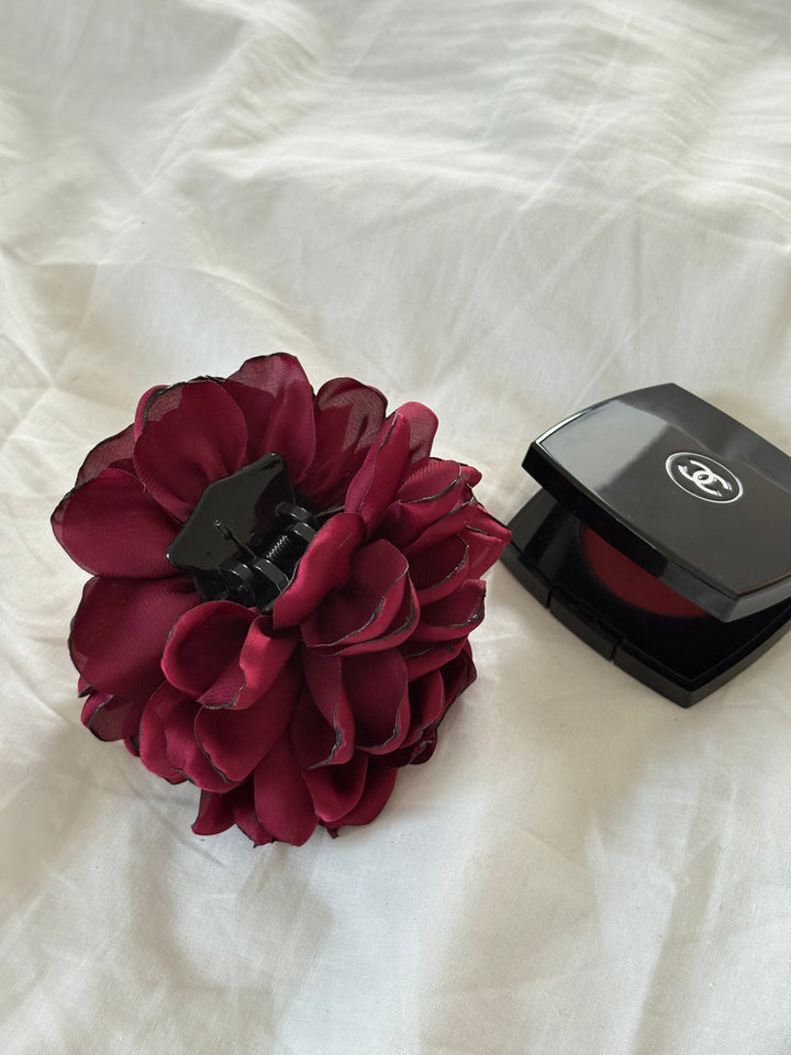 Flower Hairclip - Burgundy