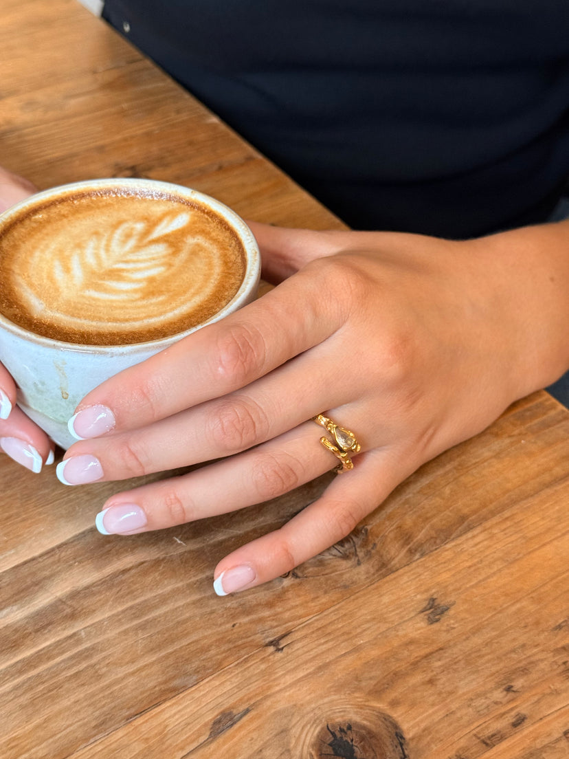 Selma Stone Ring - Gold Plated