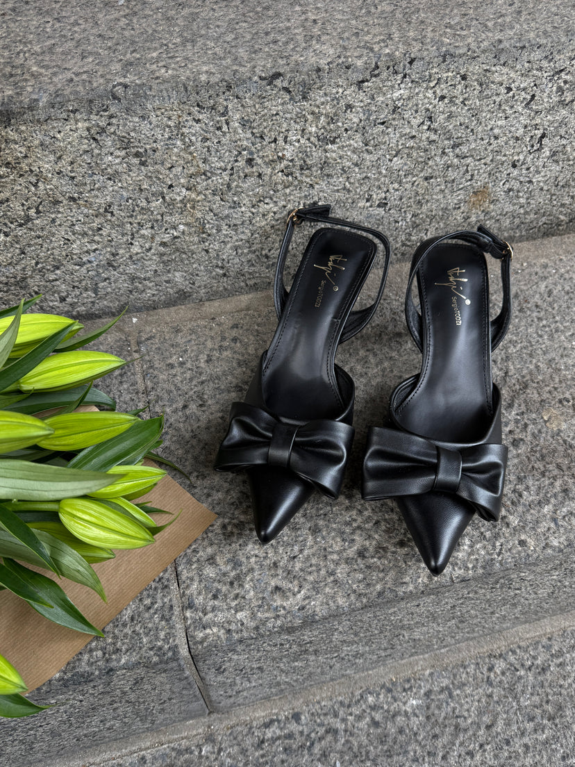 Siri Bow Slingback - Black