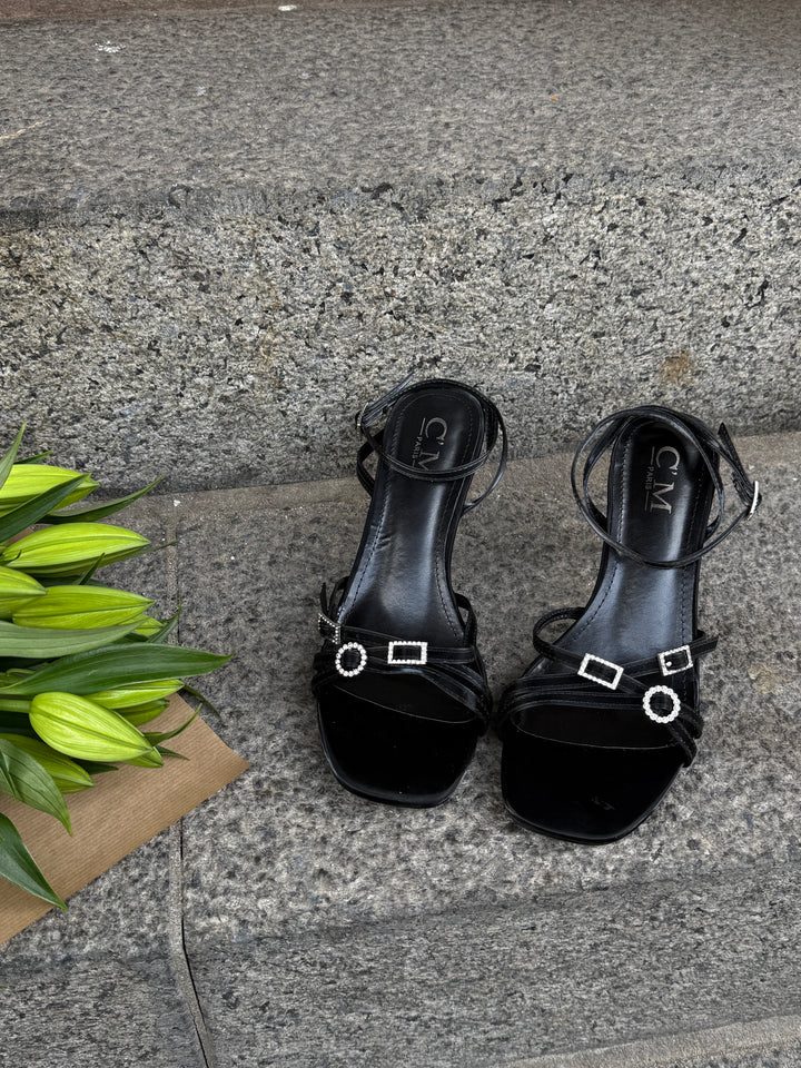 Merle Rhinestone Heel - Black