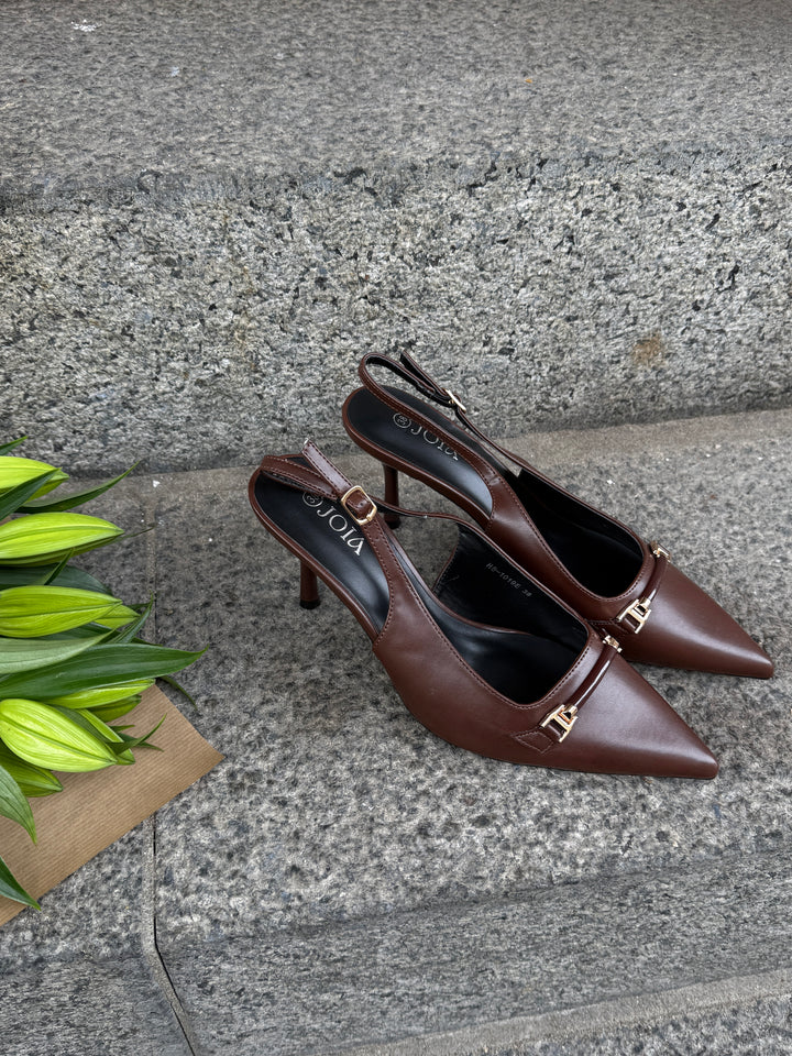Neva Buckle Slingback - Dark Brown