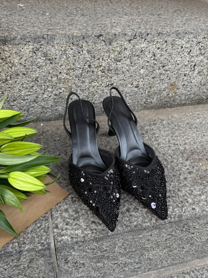 Svea Sequins Slingback - Black