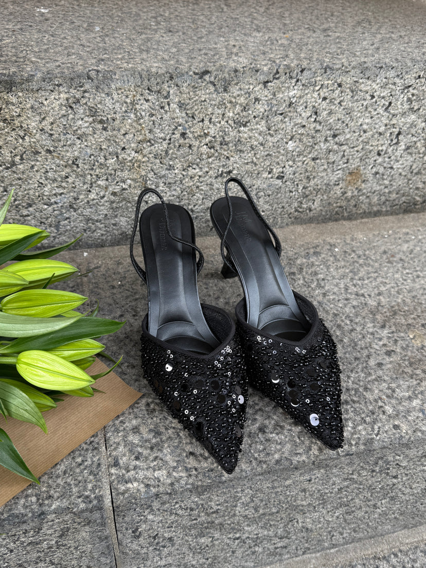 Svea Sequins Slingback - Black