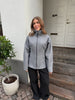 Paula Waisted Zip Jacket - Light Grey Melange