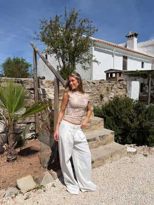 Nora Linen Pants - White