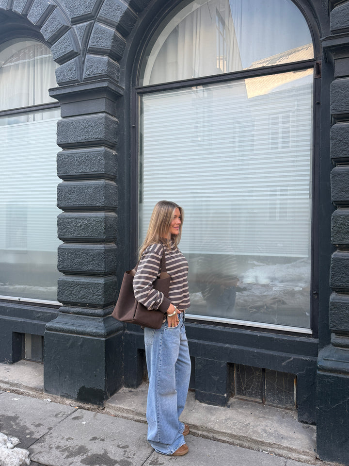 Sophia Bag Medium - Faux Suede Dark Brown