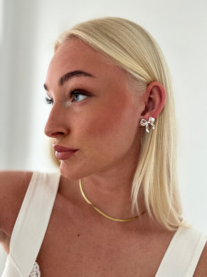 Caro Bow Earring - Silver Plated