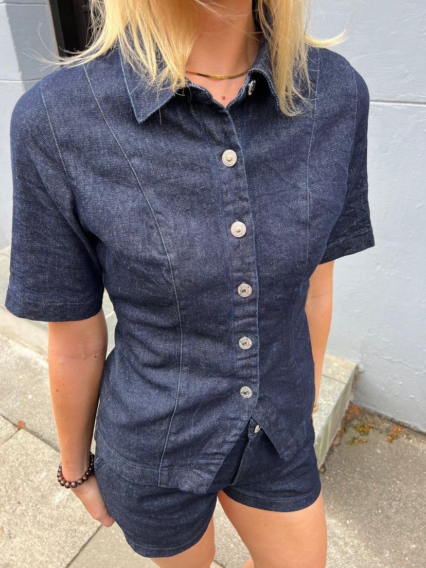 Cecilia Denim Shirt - Dark Blue