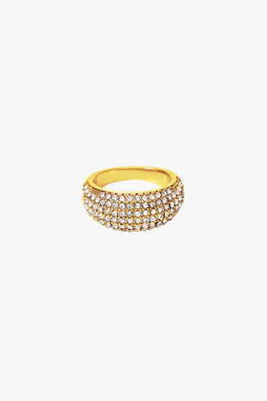 Nola Chunky Stone Ring - Gold Plated