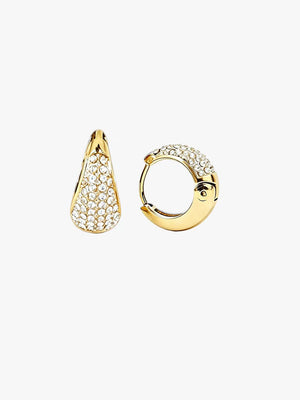 Rika Stone Hoop Earrings - Gold Plated