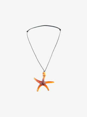 Starfish Cord Necklace - Dark Amber Brown