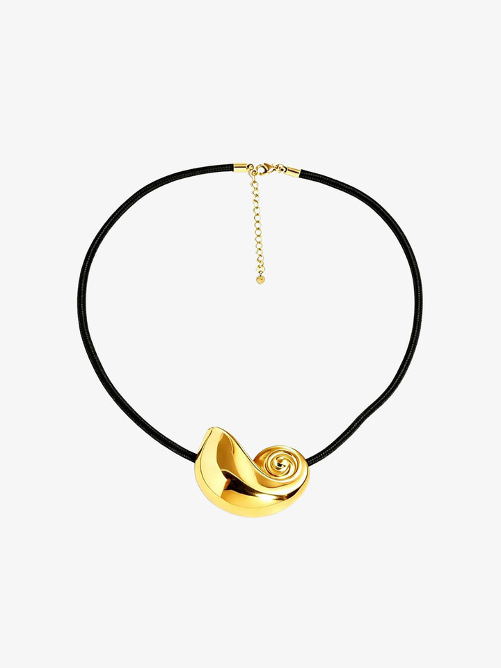 Signe Shell Cord Necklace - Gold Plated