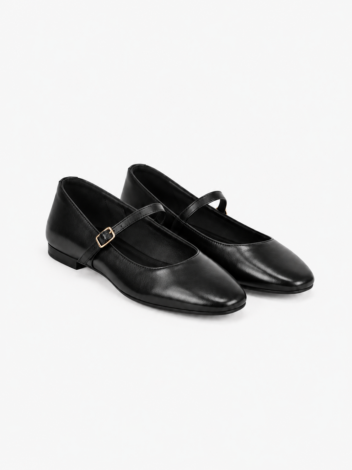 Mary Jane Strap Ballerina - Black