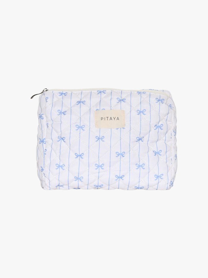 Medium Makeup Bag - Blue Bow