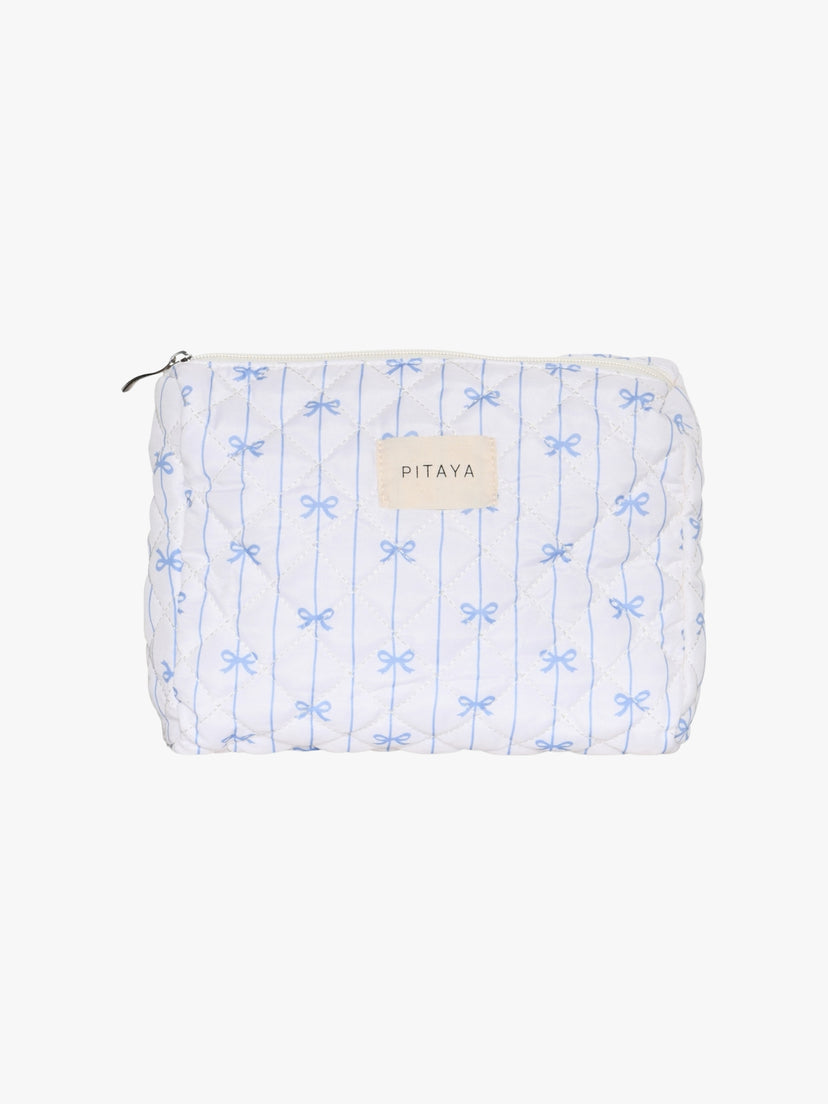 Medium Makeup Bag - Blue Bow