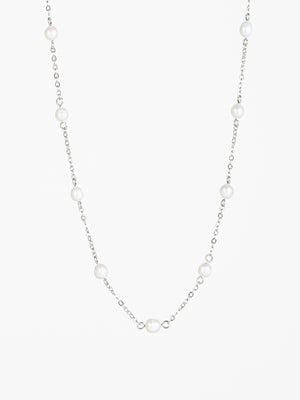 Rikke Pearl Necklace - Stainless Steel