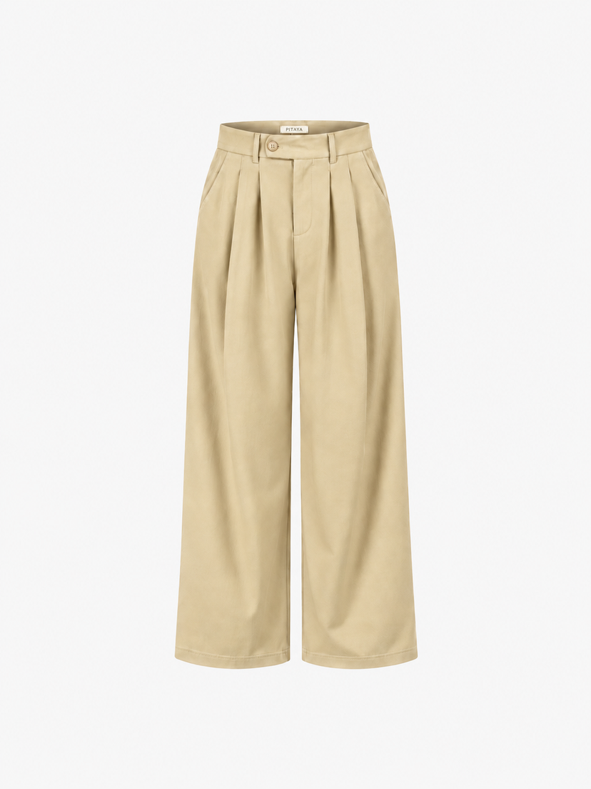Nora Cotton Twill Pants - Light Beige