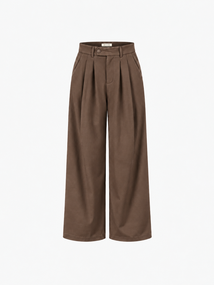 Nora Cotton Twill Pants - Truffle Brown