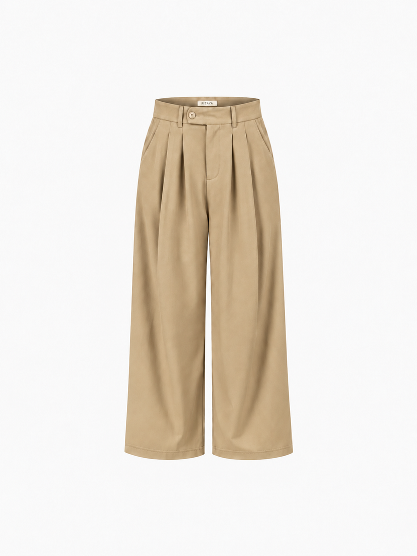 Nora Cotton Twill Pants Petit - Dark Beige