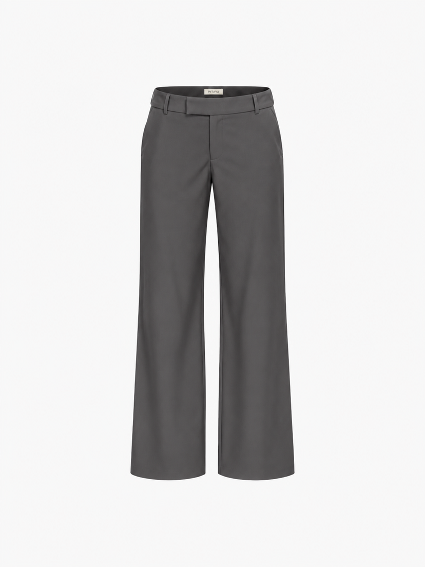 Nora Low Waist Pants - Dark Grey