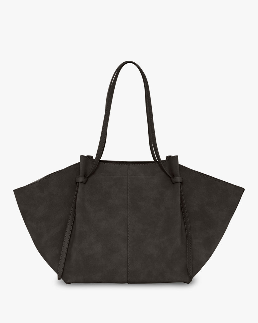 Andrea Strap Bag - Faux Suede Lava Stone