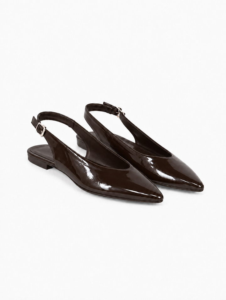 Patricia Slingback Ballerina - Shiny Dark Brown