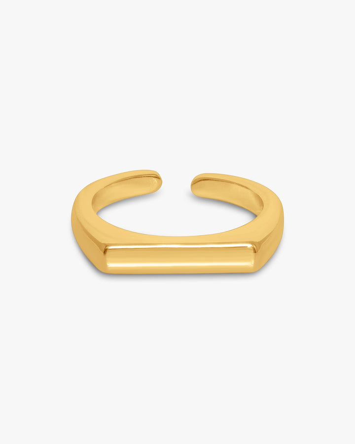 Filine Square Adjustable Ring - Gold Plated