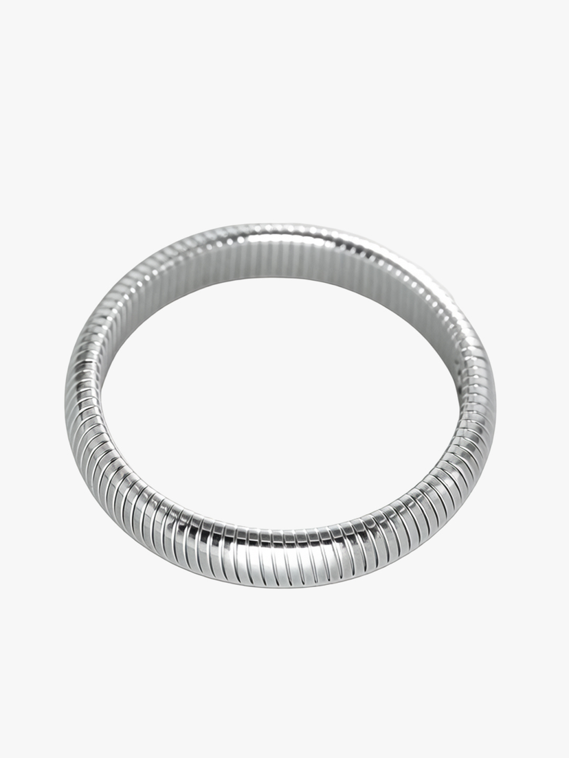 Laura Chunky Stretch Bangle - Stainless Steel