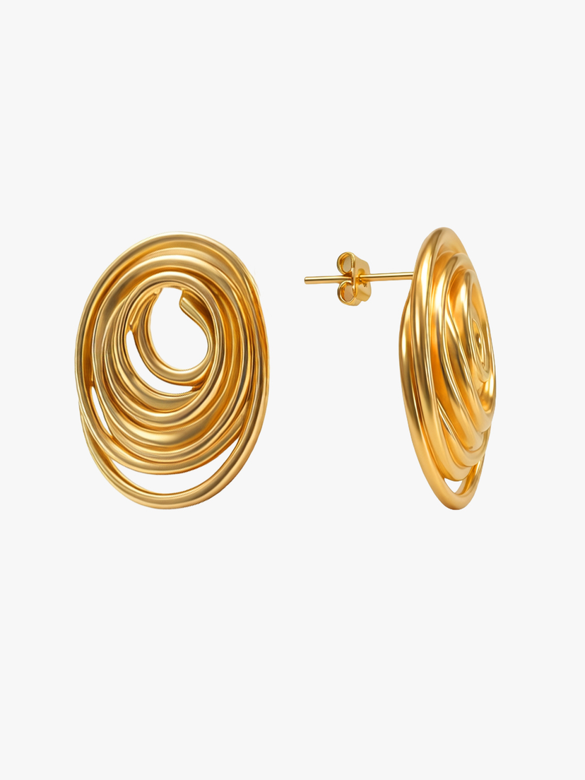 Mika Swirl Earrings - Gold Plated