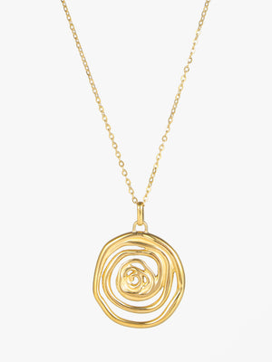 Rita Round Necklace - Gold Plated
