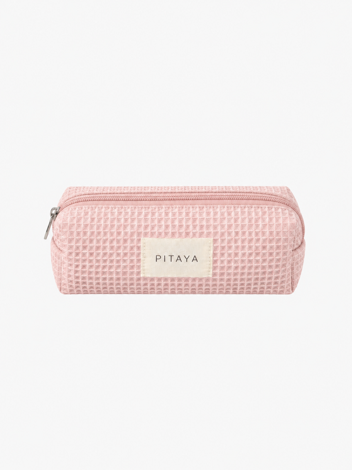 Small Waffle Makeup Bag - Light Pink
