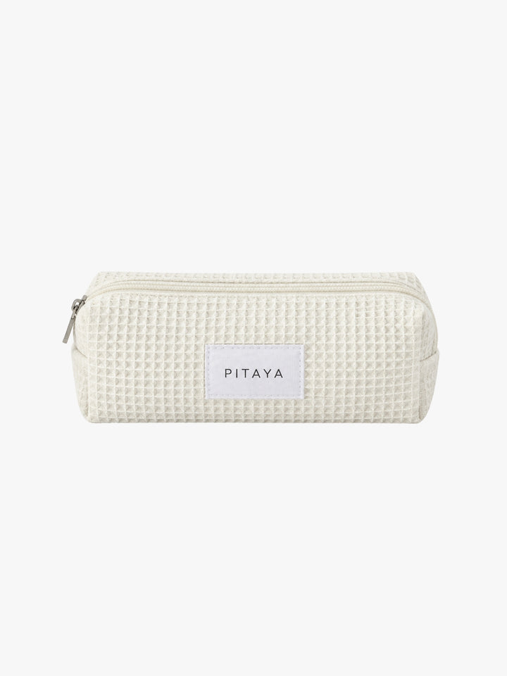 Small Waffle Makeup Bag - White