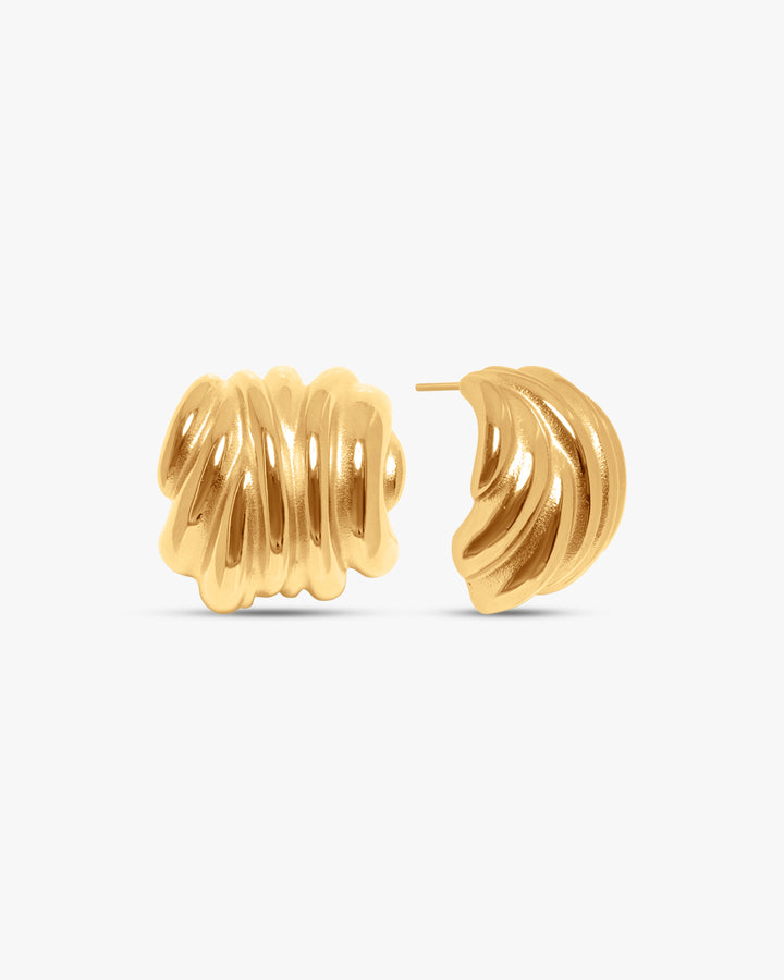 Tracy Big Square Earrings - Gold