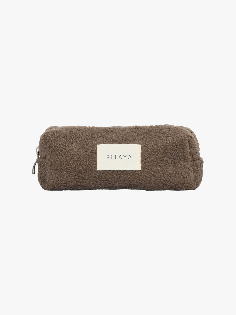 Teddy Makeup Bag Small - Dark Brown