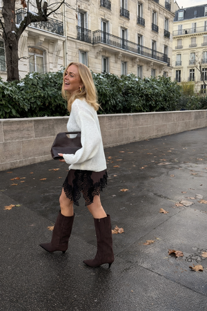 Jami Faux Suede Boots - Dark Brown