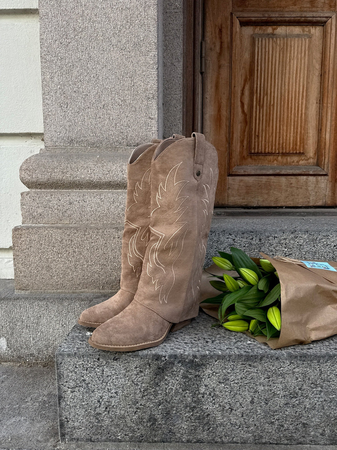 Alvilde Faux Suede Boots - Camel