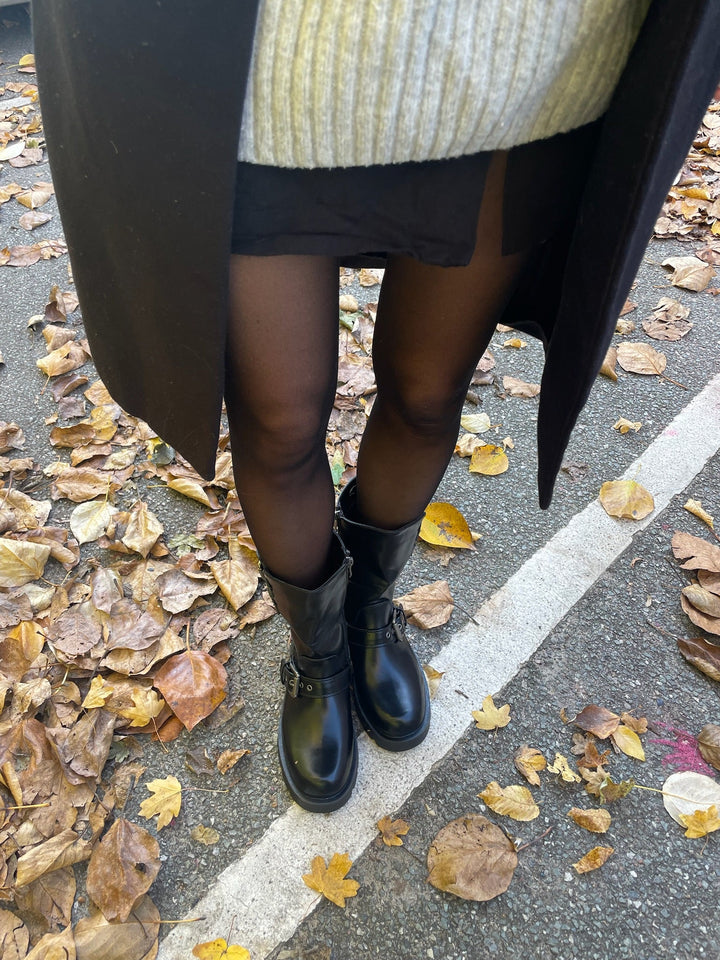 Anja Buckle Boots - Black