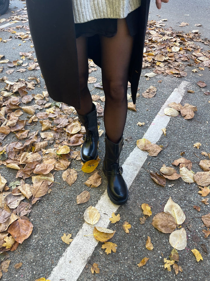 Anja Buckle Boots - Black