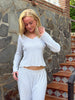 Anna Loungewear Top - Light Grey Melange