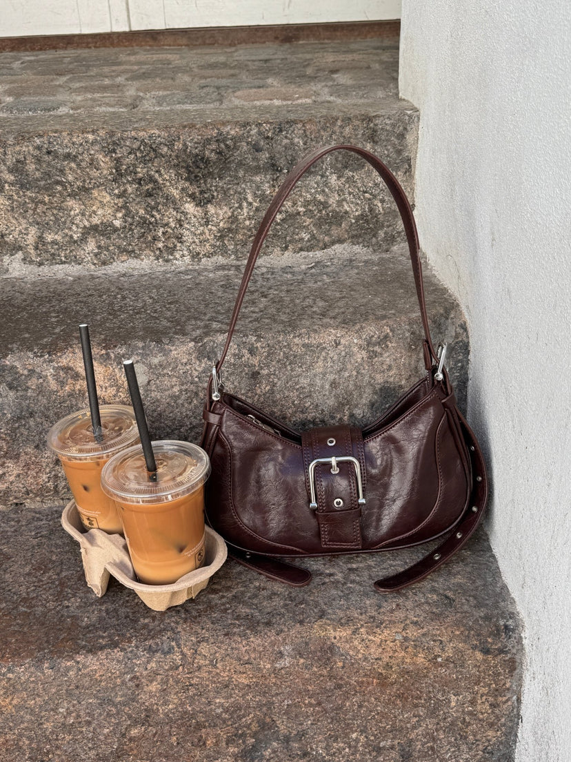 Asta Buckle Bag - Dark Brown