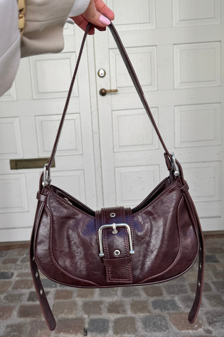 Asta Buckle Bag - Dark Brown