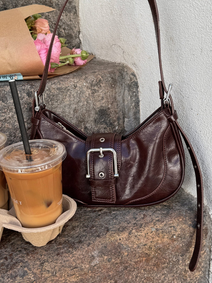 Asta Buckle Bag - Dark Brown