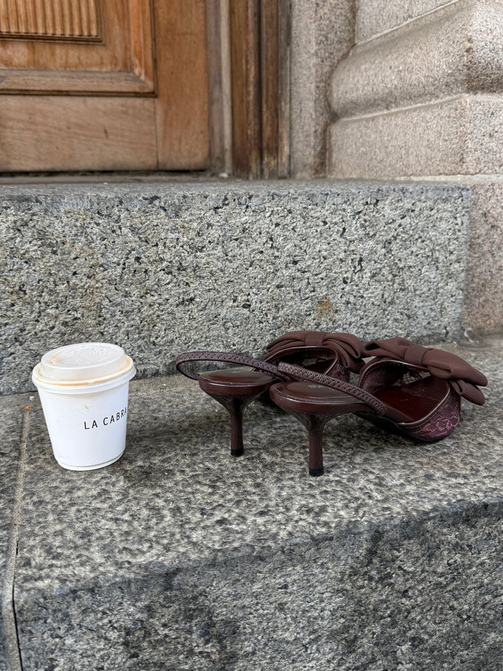 Bailey Bow Slingback - Dark Brown