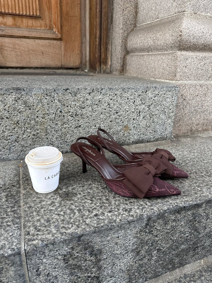 Bailey Bow Slingback - Dark Brown