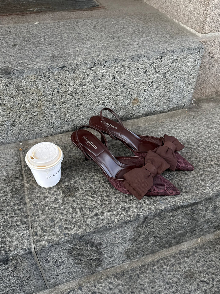 Bailey Bow Slingback - Dark Brown