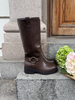 Nella Faux Leather Boot - Dark Brown