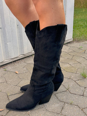 Belle High Cowboy Boots - Black