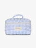 Large Makeup Bag - Blue Checker